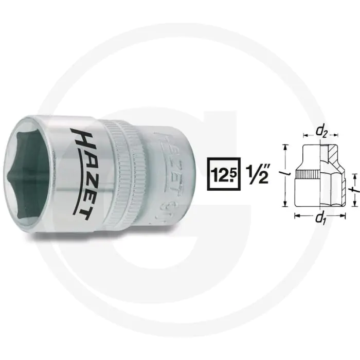 Hazet zeskant dopsleutel 21 mm chroom-vanadium verchroomd 80 - 420 nm