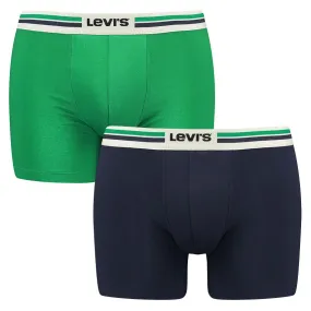 Levi's 2-pack boxers placed sportswear logo blauw & groen  