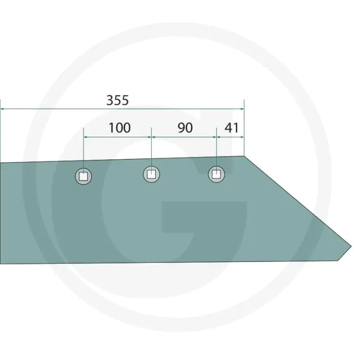 SCHAARBEITEL RECHTS 16"  TOTALE LENGTE 355MM